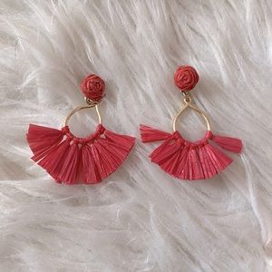 NWOT hippie bohemian madewell statement tassel red earrings